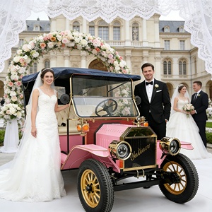 Carro de golf eléctrico clásico <span class=keywords><strong>retro</strong></span> de 5 plazas, 48V 5KW, para <span class=keywords><strong>alquiler</strong></span> en bodas, venta al por mayor - Product Image 2