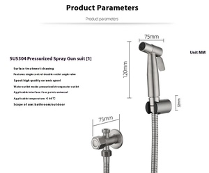 Настенный распылитель для биде из нержавеющей стали - Product Image 2