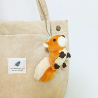 Porte-clés en peluche écureuil, pendentif queue touffue blanc et roux, breloque en peluche, OEM ODM, vente en gros personnalisée en vrac