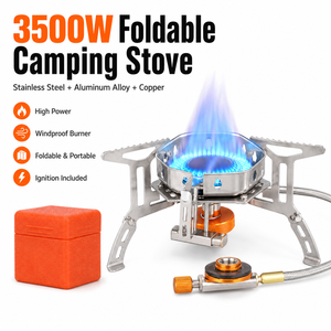 เตาแก๊สพกพา 3500W ป้องกันลม สำหรับตั้งแคมป์ กำลังไฟสูง เหมาะสำหรับทำอาหารปิกนิก เดินป่า และตั้งแคมป์ - Product Image 1
