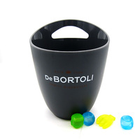 Seau à glace portable en plastique givré de haute qualité 3,3 L avec poignées robustes, couleur personnalisable, design moderne pour service de bar et refroidissement