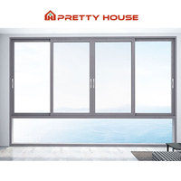 Fenêtres en aluminium à double vitrage insonorisées, fenêtre coulissante horizontale, porte et fenêtre à cadre en alliage d'aluminium coulissante