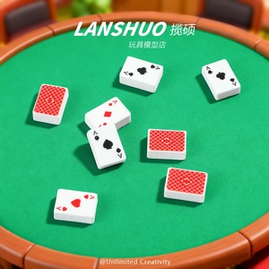 Lanshuo Resin <b>Playing</b> <b>Card</b> Figurines Miniature 3D Home Decoration Craft Model - Product Image 3