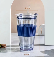 Gobelets en verre avec paille logo sublimation personnalisée gobelet froid bière glacée café thé eau