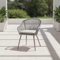 Chaise de patio en aluminium avec coussin résistant aux UV, design moderne et élégant, pour cour de villa extérieure, résistante à l'eau