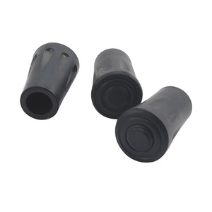 Embouts de protection pour bâtons de randonnée en plastique noir, embouts ronds pour bâtons de marche, accessoires de trekking - Product Image 1