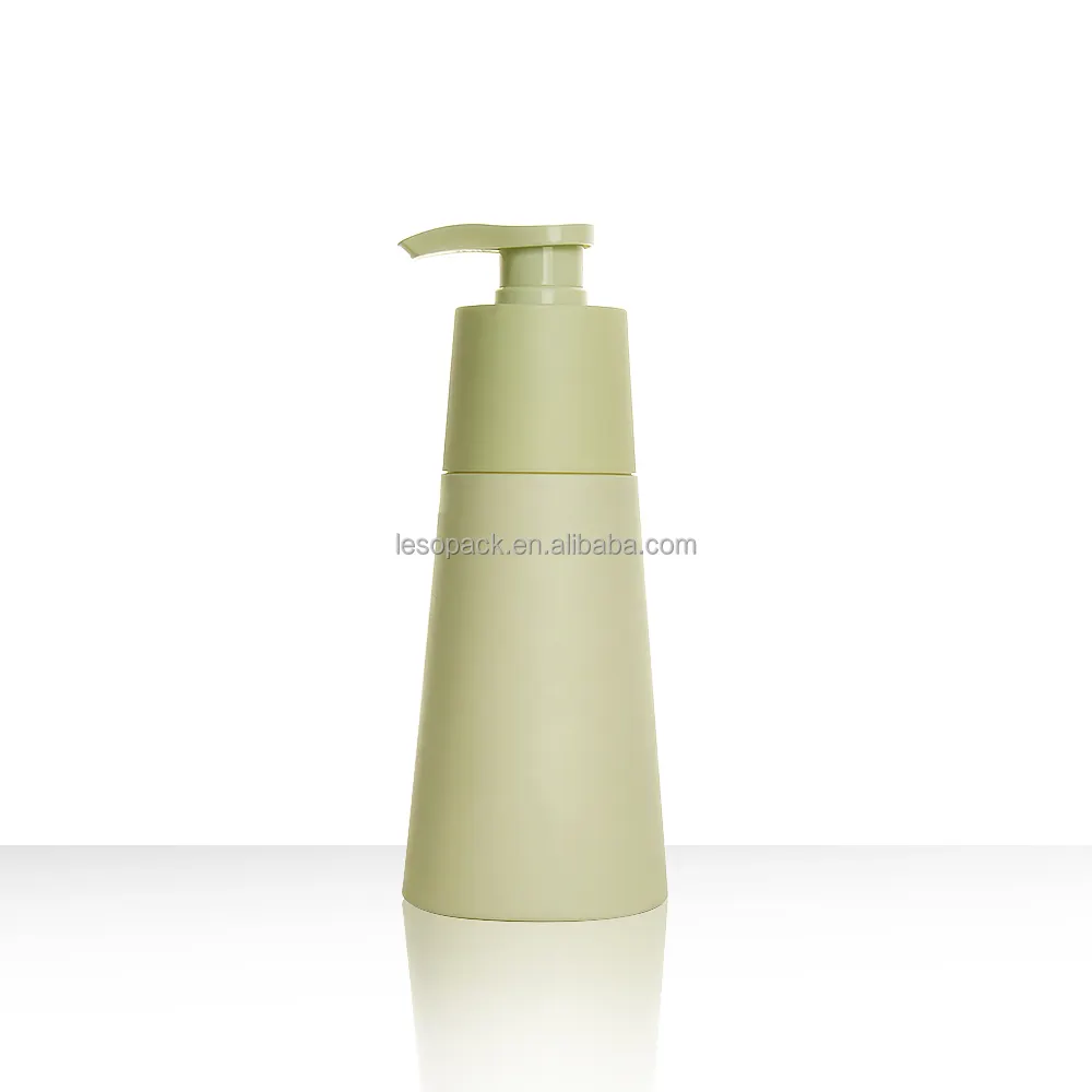 New Design 280ml HDPE Plastic Pump Bottle Cone Shaped Shampoo Gel Lotion Cream Bottle Cosmetic Packaging