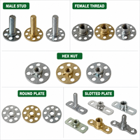 Custom Furniture Threaded Mounting Plate Round Base T Nut Weld Nut Male Stud Female Thread Sofa Table Leg Fastener