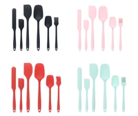 Ensemble de spatules en silicone Ustensiles de cuisine antiadhésifs Grattoirs résistants à la chaleur Ustensiles de cuisine pour la cuisson Cuillère à glaçage pour gâteaux