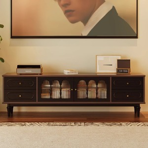 Weihang Solid Wood <b>Tv</b> Cabinet Vintage Style Storage Floor Standing <b>Tv</b> <b>Stand</b> For Living Room Home Use - Product Image 5