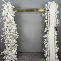 Suave blanco puro flor de cerezo boda Decoración sofá corredor Floral telón de fondo seda flor fila arreglo