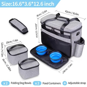Bolsa de viaje para perros personalizada, kit de viaje para perros para un fin de semana, bolsa de viaje para mascotas, organizador para accesorios, suministros para mascotas, paquete de bolsas - Product Image 4
