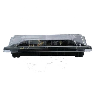 Disposable square takeaway sushi plastic container with lid