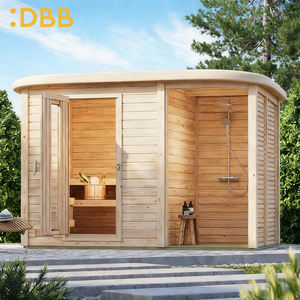 Sauna Clásica Exterior para 4-6 Personas con Cedro Rojo Occidental, Sauna Exterior de Forma Cuadrada - Product Image 1