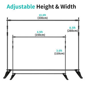 Support de fond de <span class=keywords><strong>photographie</strong></span> télescopique <span class=keywords><strong>grand</strong></span> <span class=keywords><strong>format</strong></span> 2,6*3,3M, accessoires de studio photo pour <span class=keywords><strong>la</strong></span> publicité et les événements répétitifs - Product Image 3