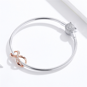 Qings Infinity Love Charms OEM/ODM 925 In Argento Sterling Placcato In Oro Rosa Zircon Del Pendente di Fascino - Product Image 6