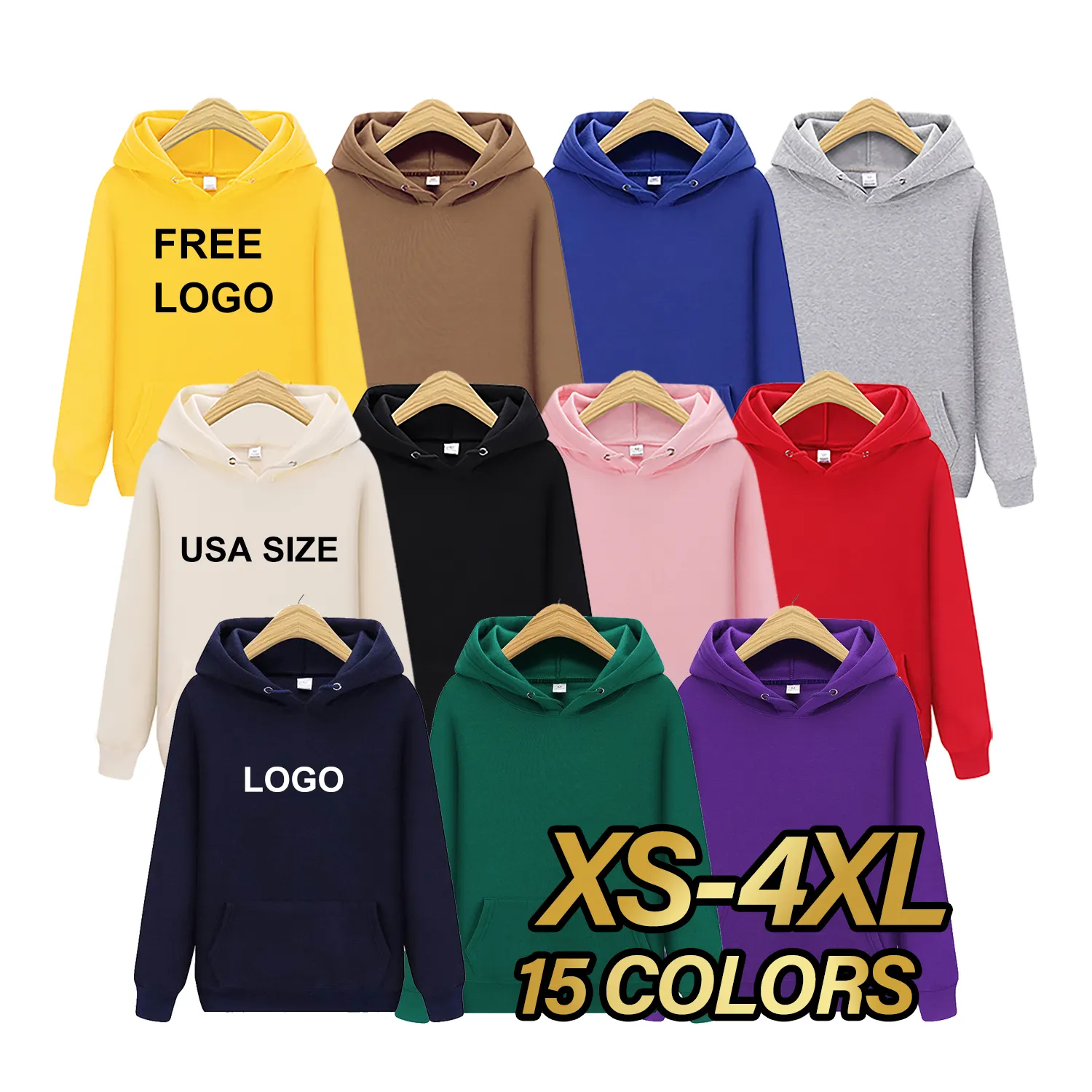Cotton Printed Customized Hoodie High Quality Printing Custom Logo Sweatshirts Men Heavyweight Oversized Plus Size Men's Hoodies