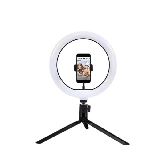 Portable 10-Inch LED Ring Light RGB Dimmable Selfie Fill Beauty Lighting Videos Photographic Phone Holder Tripod Stand