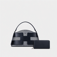 Sac à main femme BAGCO chic à motifs géométriques, style créateur, texture tissée, avec portefeuille