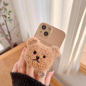 Süper yumuşak karikatür peluş bebek oyuncak ayı cep telefon tutamağı Tok tutucu yapıştırılan taşınabilir tutucu Polyester PP pamuk - Product Image 2