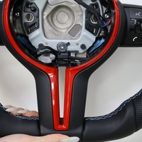 Volant en cuir personnalisé avec garniture rouge et bleue pour BMW F10 F11 F22 F30 F20 F15 F16 F02 F80 F45 E90 E70 E92