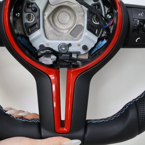Volant en cuir personnalisé avec garniture rouge et bleue pour <span class=keywords><strong>BMW</strong></span> F10 F11 F22 F30 F20 F15 F16 F02 F80 F45 E90 E70 E92 - Product Image 6