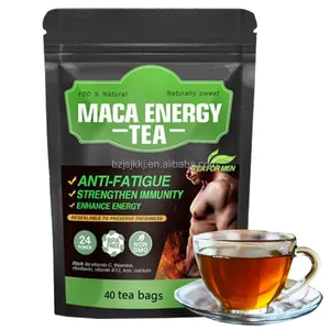 Chá de ervas com energia de raiz de Maca preta seca natural pura personalizada por atacado OEM para homem