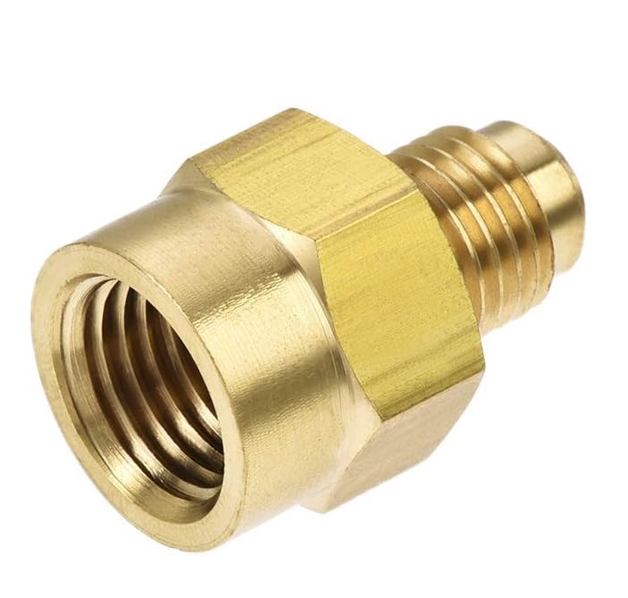PATIKIL Pipe Extension Joint Connector Set, 4pcs Free Welding AC Copper Pipe Coupling Adapter With Flare Nuts For Copper Pipe Diameter 1/4" And 1/2