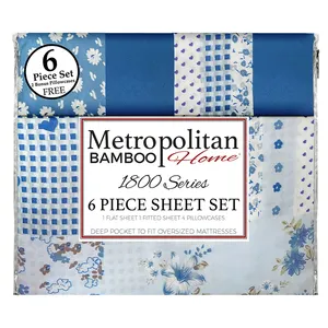 Metropolitan Home New In Stock Ready To Ship High Quality Disperse Print Microfiber Bed Sheets Set 6pc Sheet Set