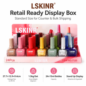 24 Colors <b>Nail</b> <b>Polish</b> Set with Display Box <b>Quick</b> <b>Dry</b> Glossy Color Matched Cap Salon Retail Wholesale OEM Private Label - Product Image 6