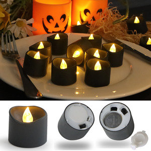 Batteria per eventi Cr2032 con candela di <span class=keywords><strong>Halloween</strong></span> a Led per luci da tè senza fiamma <span class=keywords><strong>candele</strong></span> nere tremolanti ideali per decorazioni per feste - Product Image 6