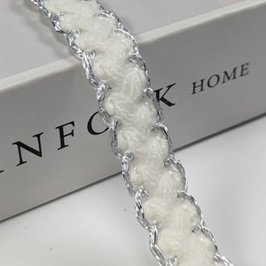 ริบบิ้นถักสีขาวดำขอบสีทองเงินเมทัลลิกขนาด <span class=keywords><strong>1</strong></span>.5 ซม. รุ่นใหม่ปี 2026 สำหรับตกแต่งเสื้อผ้าและเครื่องประดับ - Product Image 4