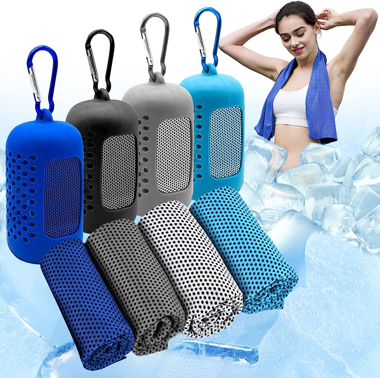 Quick dry instant cool microfiber cooling gym towels with logo custom sport towels for neck and face for gym sweat towels custom