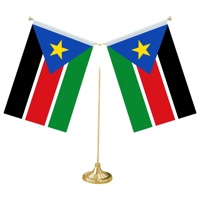 Table en forme de Y avec base en métal pour décorations personnalisables du mini-drapeau du Soudan du Sud