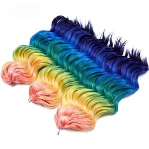 Ombre arc-en-ciel 3X Cendrillon <span class=keywords><strong>Ocean</strong></span> Wave Extensions de cheveux 10-22 pouces synthétique Deep Twist Curly Crochet Tresses - Product Image 2