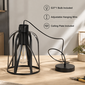 Modern Metal Ceiling Pendant <b>Light</b> Adjustable Height E27 Iron For <b>Dining</b> Kitchen Restaurant Bar Indoor Home Decor - Product Image 4