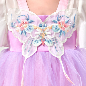 ชุดเดรสผ้าทูลล์ปักลายผีเสื้อไล่สีแบบดั้งเดิมสำหรับเด็กผู้หญิง สำหรับการแสดงบนเวทีในงานสังสรรค์ทางวัฒนธรรม - Product Image 4