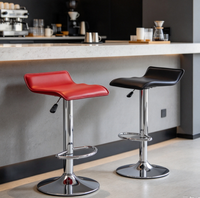 Chaise de bar moderne en cuir PU à hauteur réglable, avec structure métallique, personnalisable, de haute qualité, pivotante, pour comptoir de cuisine