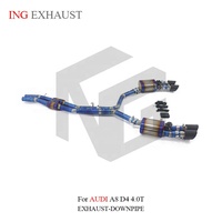 ING Full Titanium Valved Catback pour Audi A8 D4 4.0T CTGA/CTGF 2010-2018 |   Télécommande Quad Burnt Blue Tips en gros