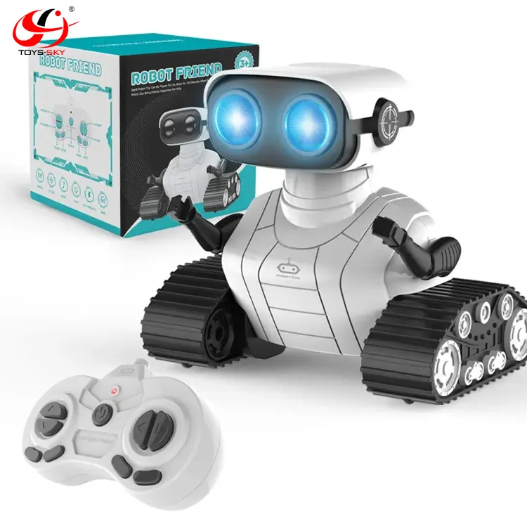 Drôle Rechargeable Humanoïde Robot Intelligent Chine Gros Jouet Enfants Smart Robot jouet avec Musique et LED Yeux Meilleur Cadeau