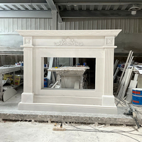 Cheminée en marbre blanc sculpté à la main, style luxueux, forme personnalisée, pierre naturelle classique, pour la décoration intérieure d'hôtels et de villas