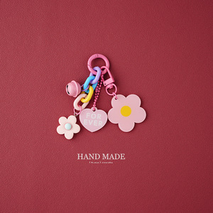 Cute Creative Acrylic Flower Keychain for <b>Women</b> Bag Backpack Car Pendant Exquisite <b>Keyring</b> Accessories Wholesale - Product Image 5