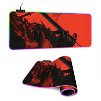 Tapis de souris de jeu RGB Anime personnalisé 30x80cm grand tapis de bureau LED avec bord éclairé pour les joueurs