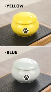 Urna de Cinzas de Animais de Estimação com Impressão de Pata, Urna Memorial de Cremação, Lembrança de Cerâmica para Cinzas de Cães - Product Image 3