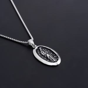 Collar de Cadena con Colgante de Moneda Dorada de la Virgen María, Joyería Religiosa Cristiana, Acero Inoxidable, Directo de Fábrica - Product Image 2