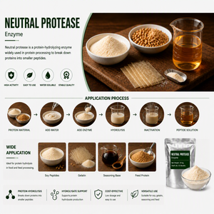 Proteasa Neutra, Enzima Proteolítica, Enzima de Hidrólisis de Proteínas, Preparación para la Fabricación Industrial - Product Image 5