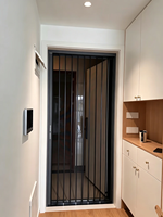 Porte pliante moderne en aluminium pour la maison, moustiquaire plate anti-insectes et anti-animaux, ignifuge, garantie 5 ans, design robuste et élégant