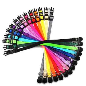 Ayarlanabilir ayrılıkçı evcil kedi Perros katı yaka kimlik yaka naylon yumuşak tanımlama renkli Kitty yavru köpek kolye - Product Image 1