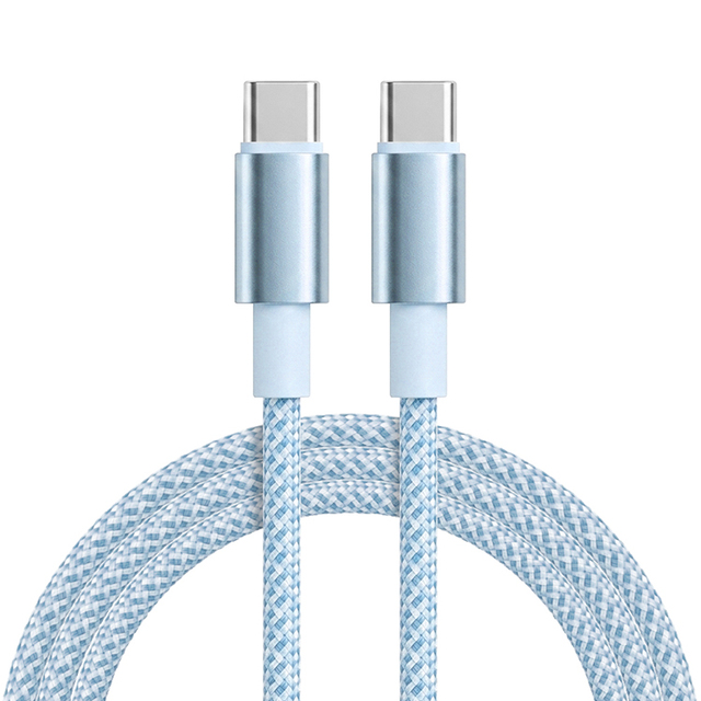 Colorful Nylon Braided 60W USB C Type C 3A Charging Cable 1M 3ft Pure Copper for Phone for iPhone 15 16 17 Aluminum Shell Cable