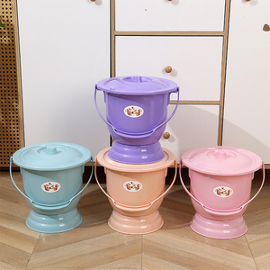 Escupidera portátil con tapa de plástico para uso doméstico, para personas mayores, para baño o inodoro. - Product Image 1